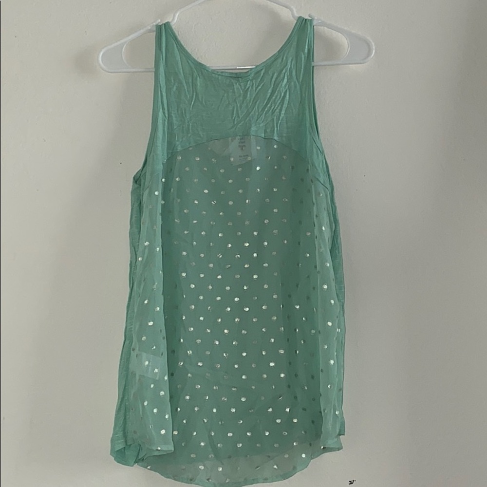 Aquamarine tank with gold details